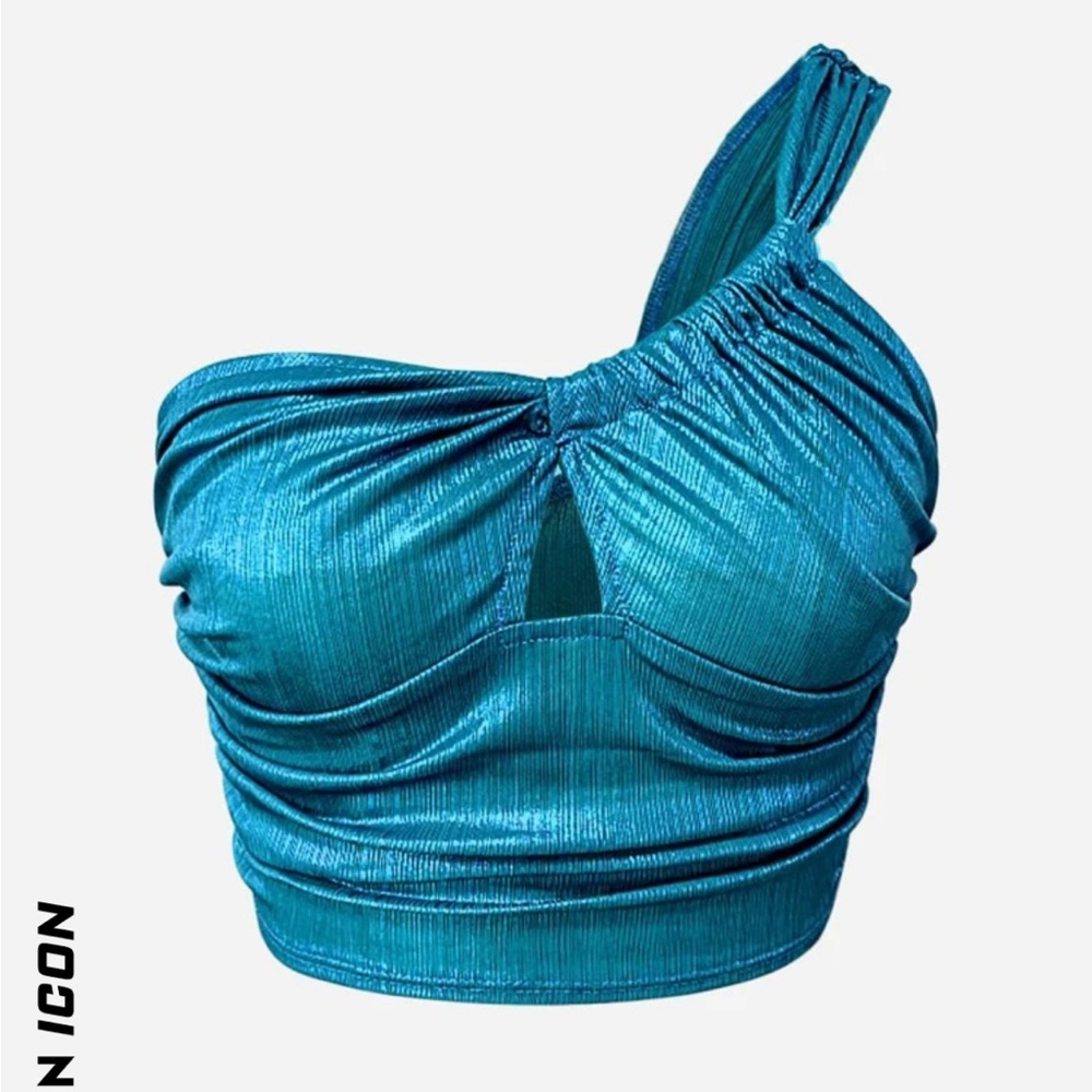 Shein blue crop top